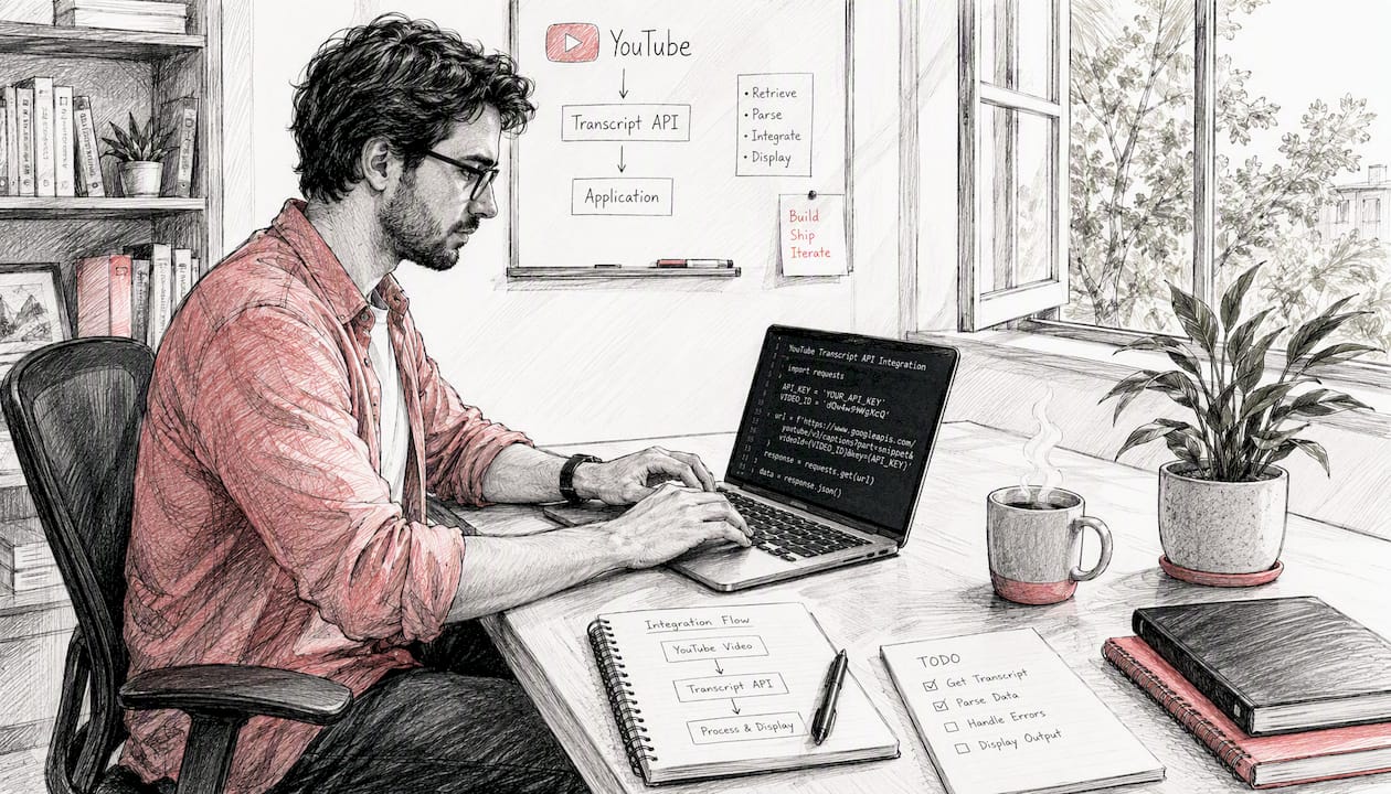 Developer coding at home workspace