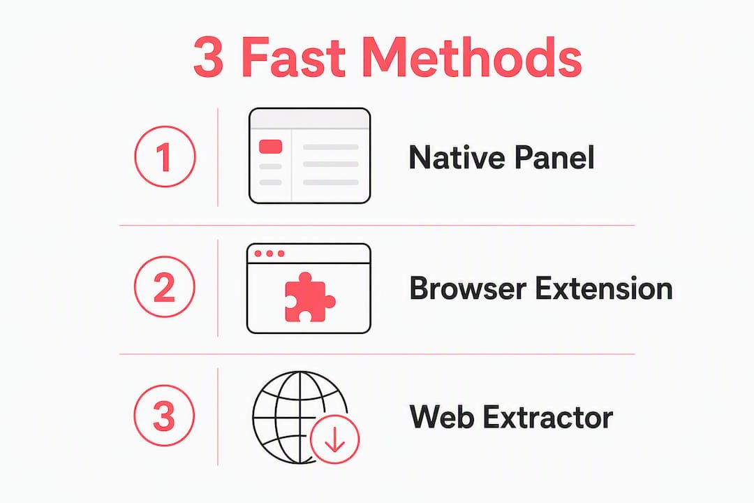 Infographic showing 3 fast methods overview