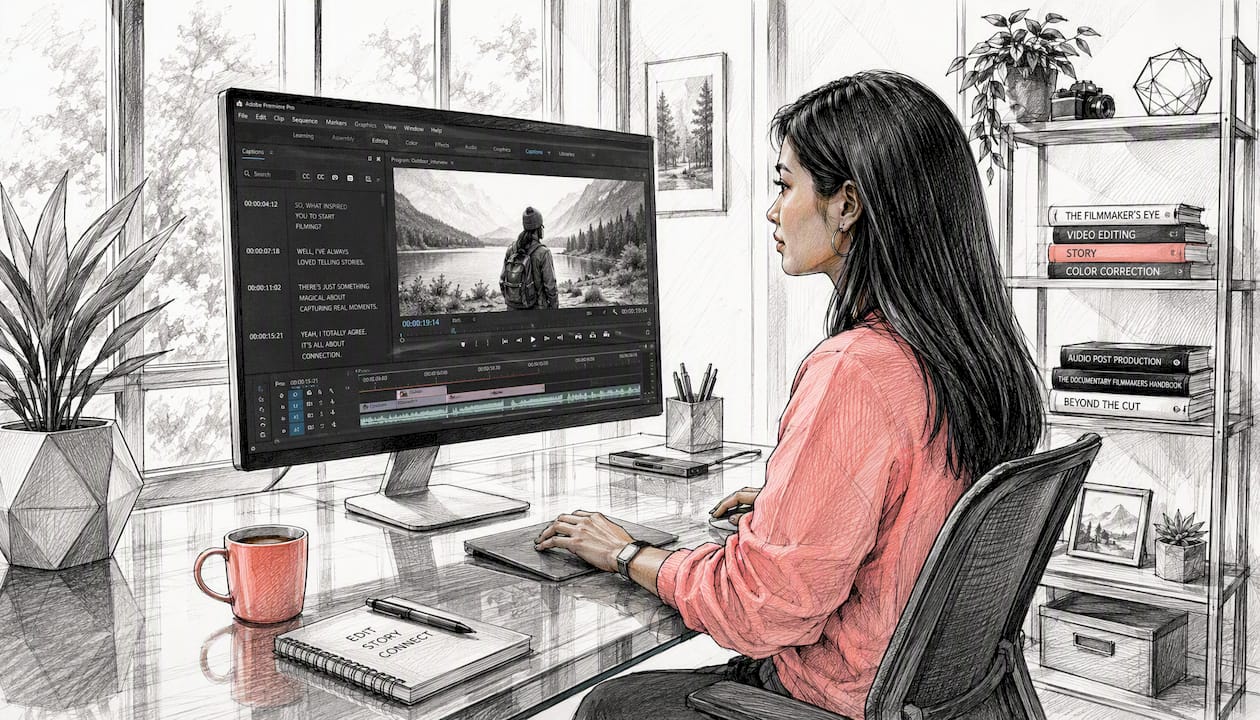 Editor importing SRT in Premiere Pro