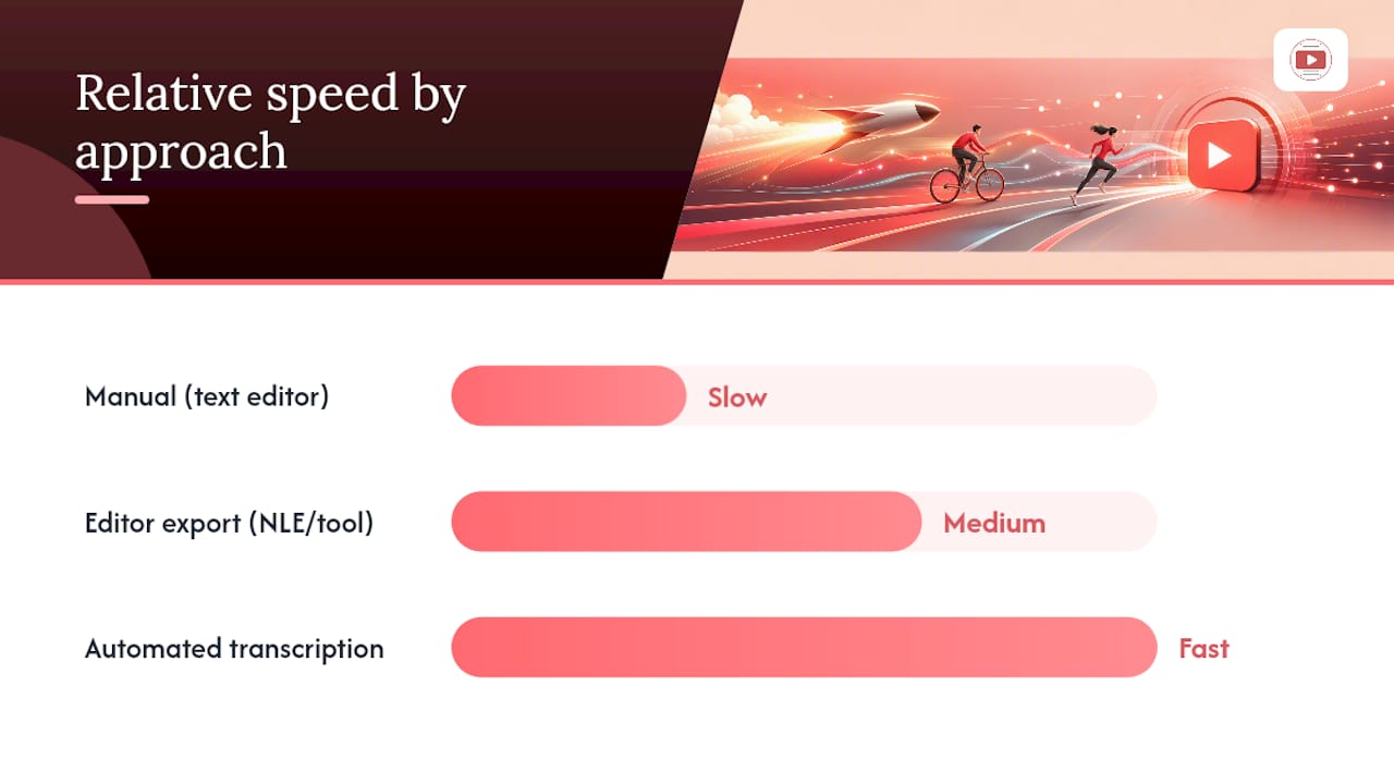 Which SRT creation approach fits your workflow? — overview diagram