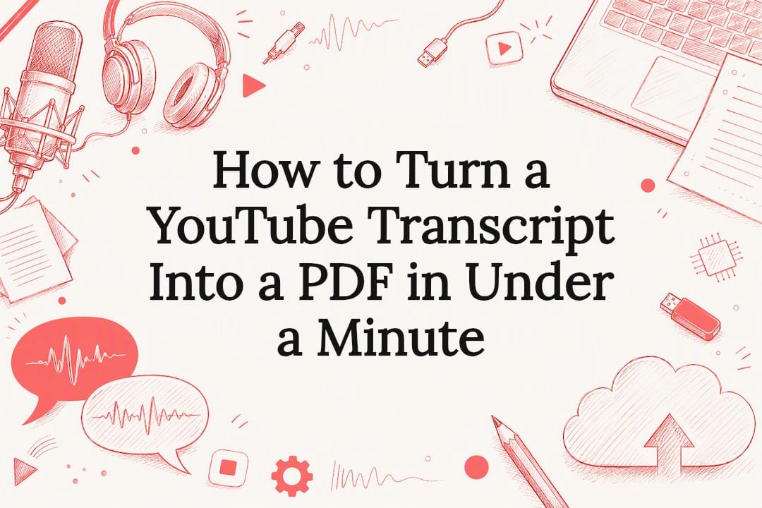How to Turn a YouTube Transcript Into a PDF in Under a Minute