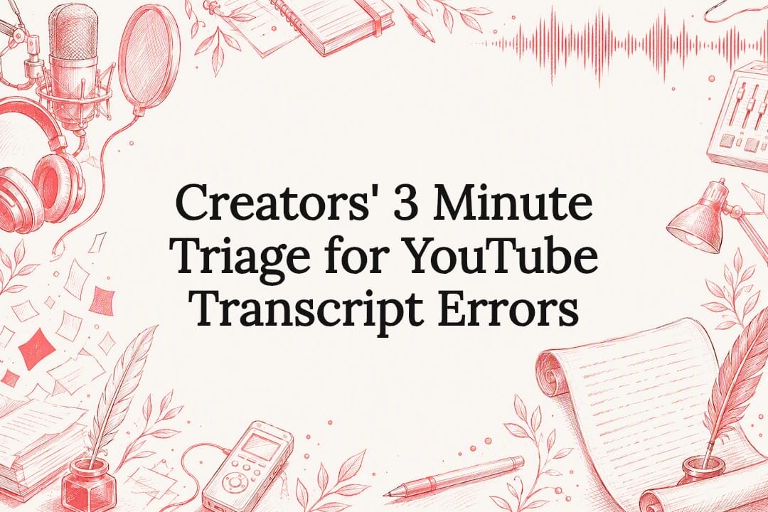 Creators’ 3 Minute Triage for YouTube Transcript Errors